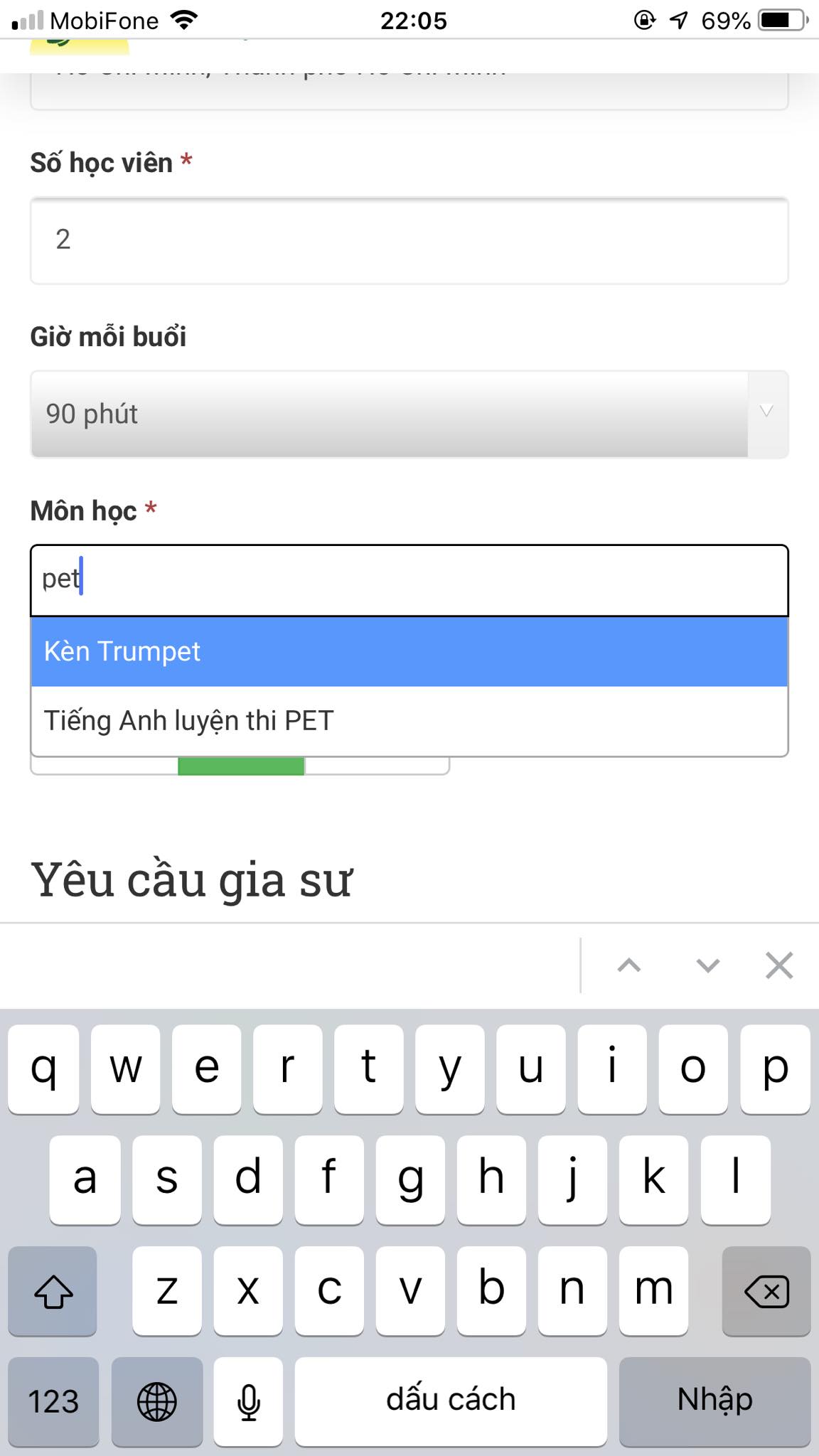 Học phí Pet